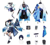 Daotutu Genshin Impact Cosplay Costume Ruolo Scaramouche Wanderer Cosplay Uniforme Set Fancy Dress Up Vestito Completo Halloween Dress Up Suit con Parrucca (XS)