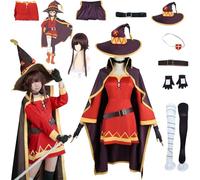 Daotutu KonoSuba God's Blessing on This Wonderful World Megumin Cosplay Costume Ruolo Uniforme Set Fancy Dress Up Vestito Completo Halloween Dress Up Suit con Parrucca (M)