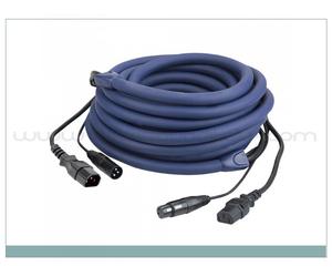 DAP FP12 - IEC/XLR M - IEC/XLR F - DMX / POWER BLU cavo di collegamento 6 mt