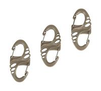 Daph Mini moschettone Set di 3 pezzi, plastica e alluminio, nero arancione verde, compatto portachiavi (verde)