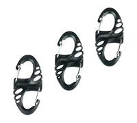 Daph Mini moschettone Set di 3 pezzi, plastica e alluminio, nero arancione verde, compatto portachiavi (nero)