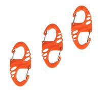 Daph Mini moschettone Set di 3 pezzi, plastica e alluminio, nero arancione verde, compatto portachiavi (arancione)