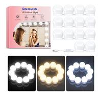 daphomeu USB Luci per Specchio da Trucco, 14 Lampadine Dimmerabili, Luci da Specchio Hollywood con 3 Modalità Colore, Make Up Luci a LED per Trucco Cosmetico Bagno