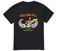 DAPING JIA Short Sleeve T Shirt Kill Em all Let God Sort Em out T-Shirt Men Black XL