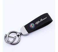 DAPLGL Portachiavi per Auto per Alfa Romeo Sportiva Giulia Stelvio Mito Giulietta Tonale, Portachiavi in Pelle con Fibbia in Metallo Girevole
