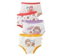 DaPongZhi 4 Pezzi Cotone Mutandine Bimba Neonata Ragazza Panties Carino BowBloomers Slip Mutandine Bambina Pantaloncini per Ragazza 18 Mesi-6 Anni,Slip Senza Cuciture (04-Purple, 3-4 Years)