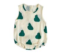 DaPongZhi Bambino Pagliaccetti Pigiama in Cotone Neonato Ragazzi Ragazze Manica Senza Tutine 0-24 Mesi,Vestiti Neonato Femmina,Body Neonato Canottiera,Completini Estivi (05-Green, 12-18 Months)