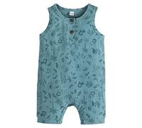 DaPongZhi Bambino Pagliaccetti Pigiama in Cotone Neonato Ragazzi Ragazze Manica Senza Tutine 0-24 Mesi,Vestiti Neonato Femmina,Body Neonato Canottiera,Completini Estivi (01-Blue, 3-6 Months)