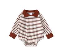 DaPongZhi Body a Manica Lunga Neonata Tutina Invernale Elegante,Body Neonato Caldo Cotone, Tutine Neonato Invernali a Righe,Body Neonato Personalizzato Regalo Neonato Maschio (Coffee, 0-3 Months)