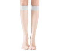DaPongZhi Calzettoni Donna Calze Gambaletto, Calzini Lunghi Donna, Calzini Gambaletti di Coscia Retro Casual Socks Taglia Unica,Calze aderenti ultrasottili,Calze Velate Sexy (Bianco, One Size)