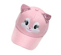 DaPongZhi Cappello Bambina Cappellino con Visiera da Sole con ProtezioneUV Berretto da Baseball con Orecchie per Ragazza,Cappellino con Visiera per Vacanze attività All'aperto (Pink, One Size)