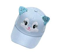 DaPongZhi Cappello Bambina Cappellino con Visiera da Sole con ProtezioneUV Berretto da Baseball con Orecchie per Ragazza,Cappellino con Visiera per Vacanze attività All'aperto (Blue, One Size)