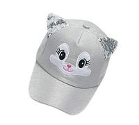 DaPongZhi Cappello Bambina Cappellino con Visiera da Sole con ProtezioneUV Berretto da Baseball con Orecchie per Ragazza,Cappellino con Visiera per Vacanze attività All'aperto (Grey, One Size)