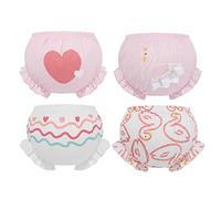DaPongZhi Cotone Mutandine Bimba Neonata Biancheria Intima in Cotone Pacco da 4, Slip da Bambina Bow Mutandine con Volant per Neonate Bambine Mutandine Undies da Bambino 0-5 Anni (05-Pink, 2-3 Years)