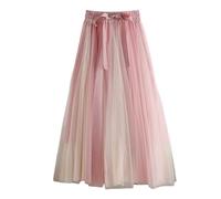 DaPongZhi Donna Gonna Lunga di Tulle Elastico in Vita Stile Elegante Casual Irregolare Tulle Gonna Pieghe Gonna Tutu Donna BlackSwan Costume di Carnevale Costume da Cocktail (One Size)