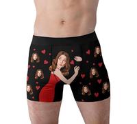 DaPongZhi Mutande Personalizzate Uomo Foto Personalizzata Idea Regalo San Valentino Mutande Uomo Divertenti con Volto Stampato, Boxer Personalizzati Romantico e Ironico per Fidanzato o Marito