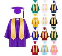 DaPongZhi Toga Laurea Bambino Abito Da Laureato Set Per Bambini Toga Laurea E Tocco Cappello Laurea Costume Da Laureato Studenti Elementare Medi Linea Costume Carnevale Travestimento