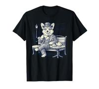 Dapper Corgi Tea Paris Cafe Funny Dog Maglietta