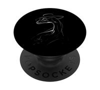 Dapper Lizard Fedora Hat Line Art Rettile PopSockets PopGrip Adesivo