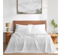 DAPU Set di lenzuola in puro lino, 100% lino francese della Normandia, traspirante e resistente, indicato per chi ha caldo la notte, set da 4 pezzi: 1 lenzuolo piatto, 1 lenzuolo con angoli, 2 federe