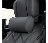 Dapucarin Cuscino Poggiatesta Auto in Pelle e Schiuma di Memoria, Supporto per il Collo Dell'auto, Ergonomico Cuscino Cervicale per Viaggio, Sedili Auto e Casa, Ufficio, Nero, 1 Pezzo