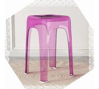DAQXYH Sgabelli Impilabili per Casa Sgabello Trasparente Sgabelli Alti Impilabili 46cm Sgabello da Bar in Acrilico per Riunioni di Famiglia, Soggiorno, Cucina(Purple)