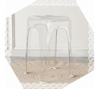 DAQXYH Sgabelli Impilabili per Casa Sgabello Trasparente Sgabelli Alti Impilabili 46cm Sgabello da Bar in Acrilico per Riunioni di Famiglia, Soggiorno, Cucina(Transparent)