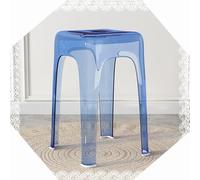 DAQXYH Sgabelli Impilabili per Casa Sgabello Trasparente Sgabelli Alti Impilabili 46cm Sgabello da Bar in Acrilico per Riunioni di Famiglia, Soggiorno, Cucina(Blue)