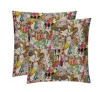 Dara Tessuto - Canovas manuale Confezione da 2 federe decorative quadrate per cuscino, decorazioni per la casa per divano, letto e sedia