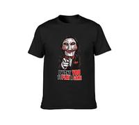 Daran Anaser Saw Jigsaw Billy Puppet I Want You To Play A Game Unisex T-Shirt Printed Tee Graphic Top Men Black Shirt M