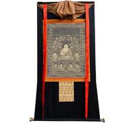 DARANCA TapestrytapestrytapestryTapestry Tibetan Thangka Art - Shakyamuni Buddha Thangka - Stampa giclée digitale ad alta risoluzione e doppio strato incorniciato a mano - Arazzo buddista da appendere