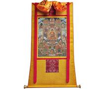 DARANCA TapestrytapestrytapestryTapestry Tibetan Thangka Art - Shakyamuni Thangka - Stampa giclée digitale ad alta risoluzione e doppio strato incorniciato a mano - Arazzo buddista da appendere alla
