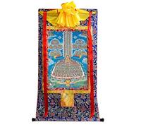 DARANCA TapestrytapestrytapestrytapestryTibetan Thangka Art - Thangka albero del rifugio - stampa digitale giclée ad alta risoluzione e doppio strato incorniciato a mano - arazzo buddista da appendere
