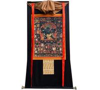 DARANCA Thangka Art - 58 divinità Wrathfu del Bardo Thodol Thangka - Stampa giclée digitale ad alta risoluzione e doppio strato incorniciato a mano - Arazzo buddista da appendere alla parete - 119 x