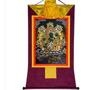 DARANCA Thangka buddista da appendere alla parete, Shyama, Thangka verde, arazzo buddista in broccato stampato a caldo, per decorazione della casa zen, meditazione, relax spirituale (viola, 64 x 47 cm