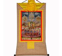 DARANCA Thangka buddista da appendere alla parete, Thangka del rifugio di Guru Rinpoche, arazzo buddista in broccato stampato a caldo, per decorazione della casa zen, meditazione, relax spirituale