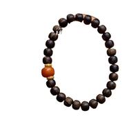 Daraqan Agarwood Bracciale con Perline Vintage dal Vintage 6x8 mm Bracciale con Accenti in Ambra e Oro Antico Incenso e La Dolcezza affonda nell'Acqua