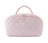 DARBCGH Petizione for donna, astuccio for cosmetici impermeabile, ampio e piatto, borsa da viaggio for il trucco(Light Pink)