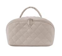 DARBCGH Petizione for donna, astuccio for cosmetici impermeabile, ampio e piatto, borsa da viaggio for il trucco(Khaki)