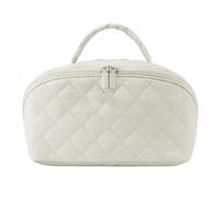DARBCGH Petizione for donna, astuccio for cosmetici impermeabile, ampio e piatto, borsa da viaggio for il trucco(Beige)