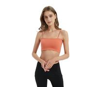 DARBCGH Reggiseno for L'Allattamento Senza Cuciture a Coste - Reggiseno da Notte for la maternità Senza Ferretto con Spalline Regolabili e Scollo a V for supportare L'Allattamento(Orange)