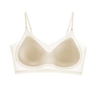 DARBCGH Women Seamless Ultra Thin Ice Silk Lifting Bras Full Coverage Comfort Bra Plus Size Lightly Sports Wireless(Khaki,Large)