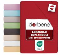DarBene Lenzuolo con angoli, 1x Rosso, 140x200x30cm
