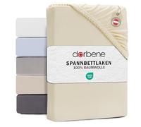 DarBene - Lenzuolo con angoli matrimoniale cotone - Cotone pettinato di alta qualità OEKOTEX-certified - Lenzuolo con angoli singolo - 180x200x30 cm - 1 pezzo, Avorio