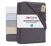 DarBene - Lenzuolo con angoli matrimoniale cotone - Cotone pettinato di alta qualità OEKOTEX-certified - Lenzuolo con angoli singolo - 140x200x30 cm - 1 pezzo, Antracite