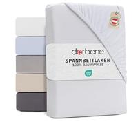 DarBene - Lenzuolo con angoli matrimoniale cotone - Cotone pettinato di alta qualità OEKOTEX-certified - Lenzuolo con angoli singolo - 180x200x30 cm - 1 pezzo, Bianco