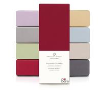 DarBene - Lenzuolo con angoli matrimoniale cotone Premium - Cotone pettinato di alta qualità OEKOTEX-certified - Lenzuolo con angoli singolo - 90x200x30 cm, 1 pezzo, Rosso