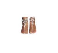 DarBudMay 1 paio di sandali da sposa con strass a piedi nudi gioielli bikini cristallo gamba anello gioielli estate spiaggia strass tacco alto cavigliera catena per scarpe da donna, Lega, lega.