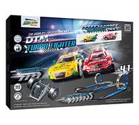 Darda Turbo Fighter, Pista Circa 5,3 m, con 2 looping, 2 Curve, 28 Pezzi e 2 Auto da Corsa DTM, Set da Gioco per Bambini dai 5 Anni in su, Multicolore, 50244