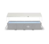 DARDARUGA Telo di Copertura 450 x 220 cm per Piscina Fuori Terra GALAPAGOS, Foro Drenaggio Centrale per Evitare Accumuli Acqua, Anelli di Fissaggio e Corde Inclusi, Impermeabile, Protezione UV